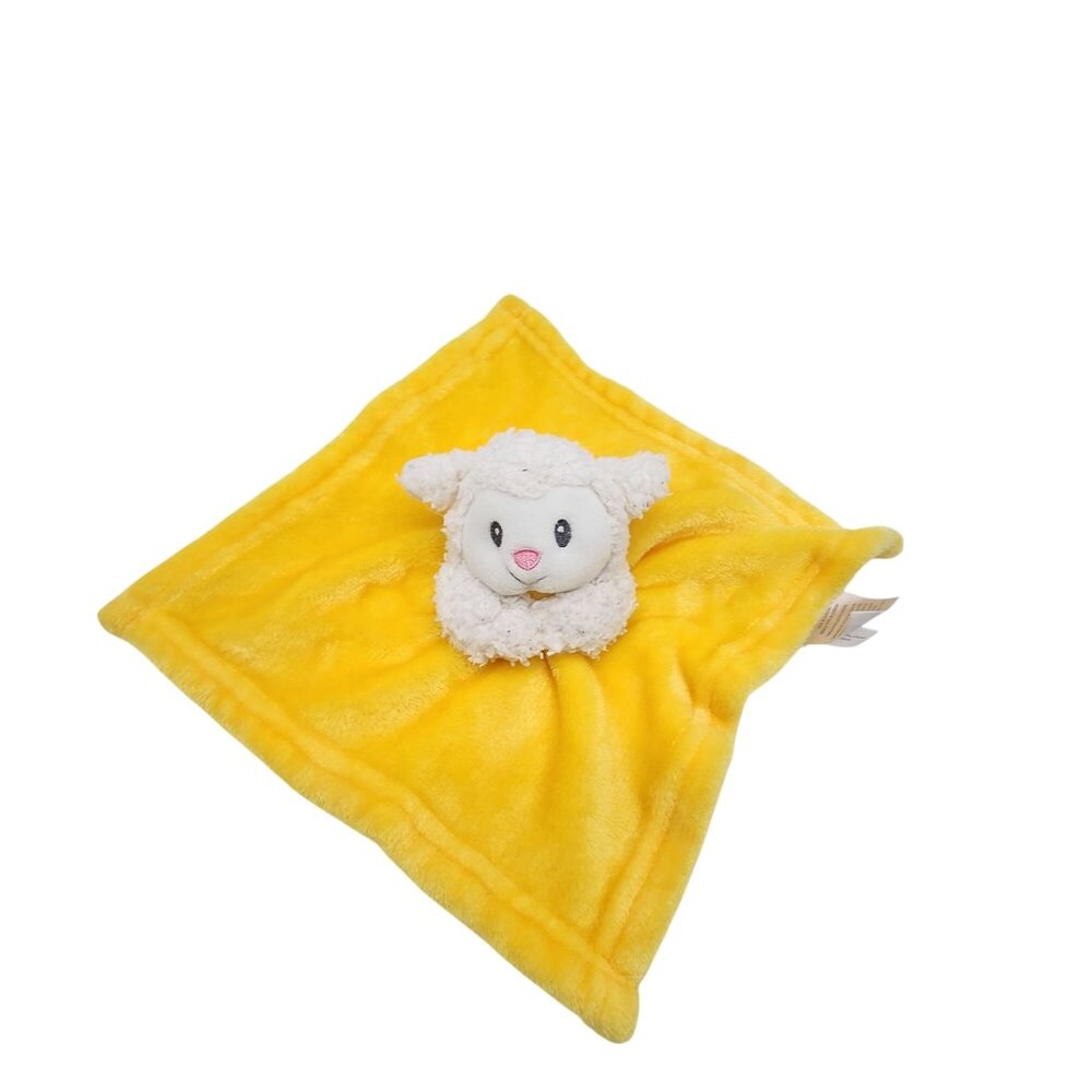 Yellow Plush Lamb Security Blanket Baby Lovey